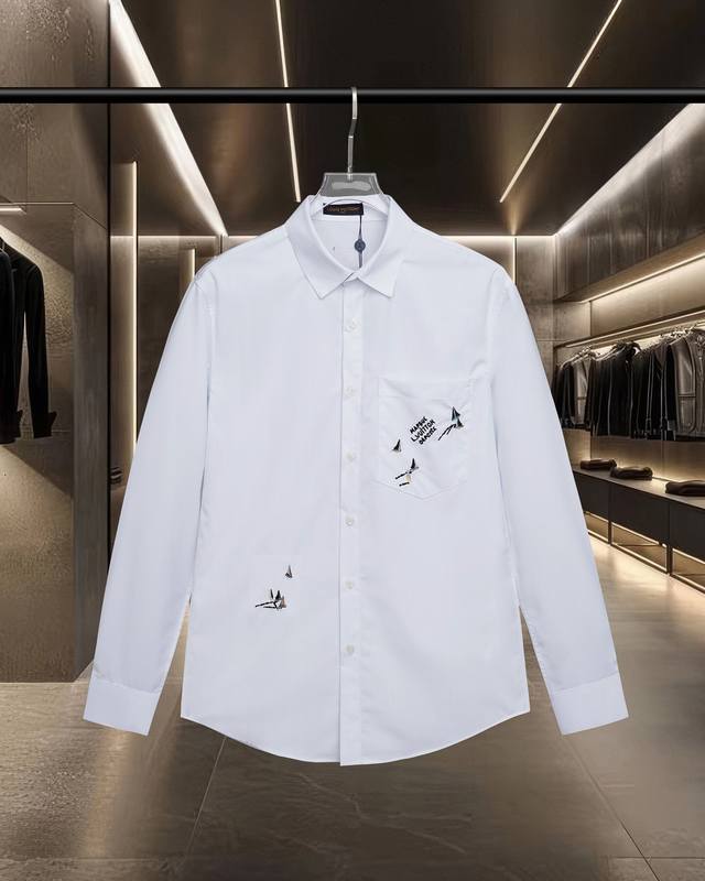 Lv Louis Vuitton's hot-selling embroidered ocean sail series long-sleeved shirt