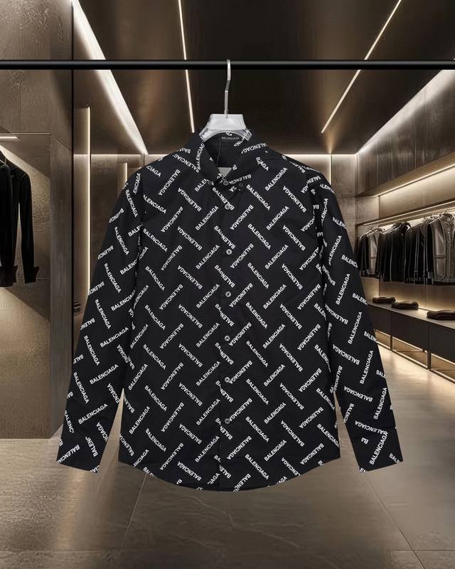 Balenciaga Paris hits the catwalk style full print bullet screen logo long-sleev