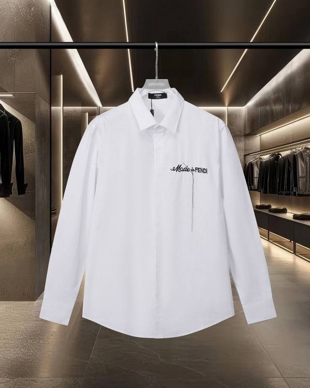 Fendi Fendi hot-selling item is coming. Simple logo needle-embroidered long-slee