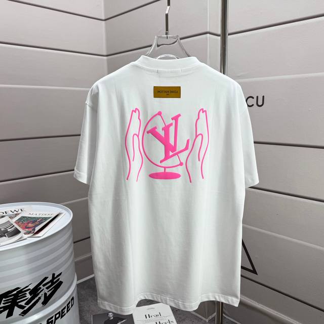 Lv Louis 2025 spring and summer new classic inverted V pink letters foaming proc