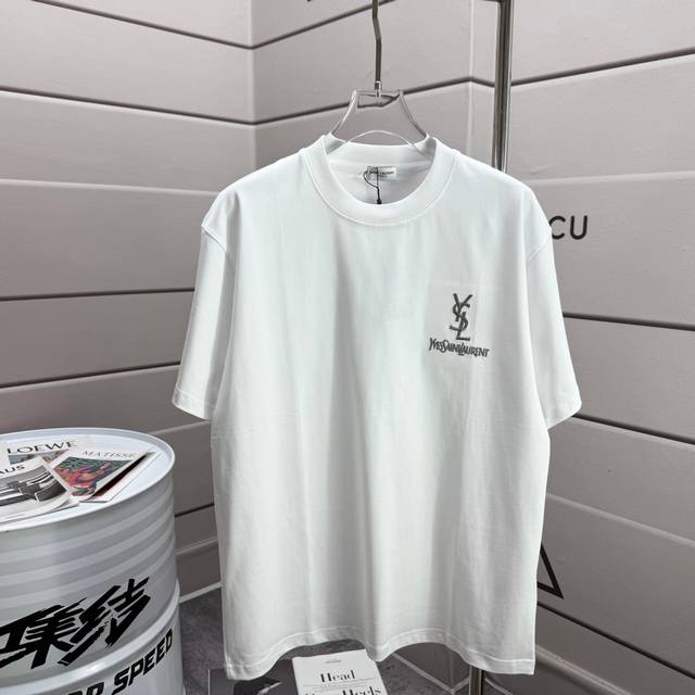 Ysl* Saint Laurent* 2025 Spring and Summer new classic letter silver thread embr