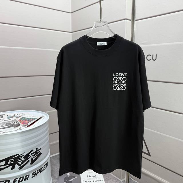 Loew* 2025 Spring/Summer new short-sleeved T-shirt Heavy cotton Personalized emb
