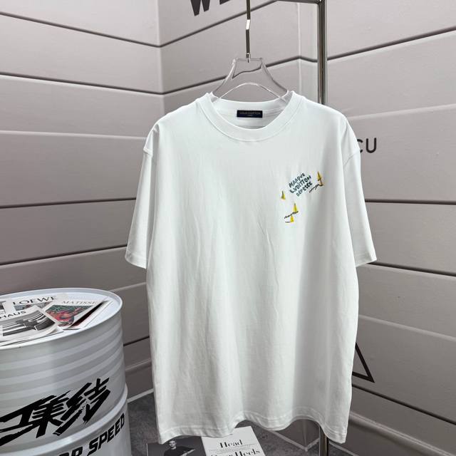 Loui* Lv* 2025 Spring and Summer New Short Sleeve T-shirt Heavy Cotton Letter Lo
