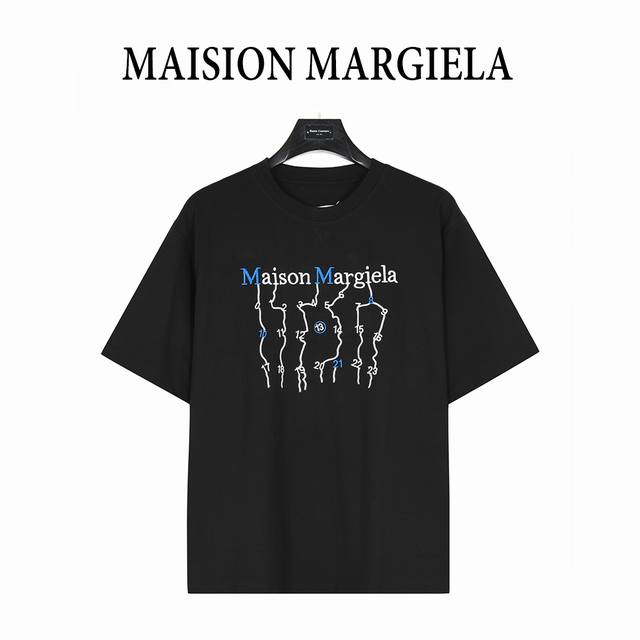 Maisonmargiela Margiela geometric numbers embroidered short-sleeved T-shirt Heav