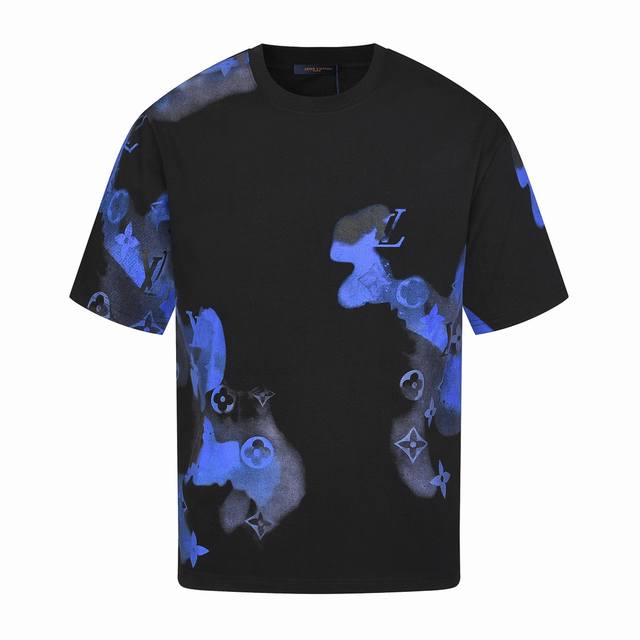 Louis Vuitton 24Ss new floral ink short-sleeved T-shirt upper body effect fabric
