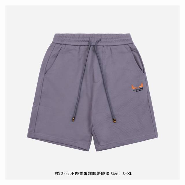 Fendi 24Ss little monster eye embroidered shorts The fabric is made of 380g comb