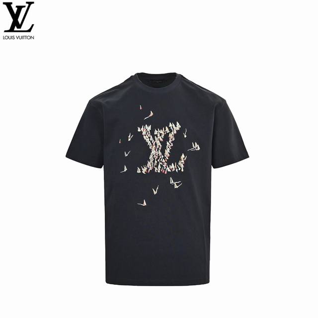 Louis Vuitton 25Ss Sailboat Embroidered Logo Short Sleeve Round Neck T-shirt is