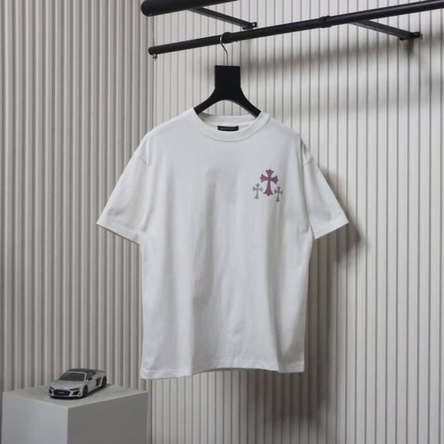 Chrome Hearts 25Ss glitter logo printed short sleeves are made of 280g combed co