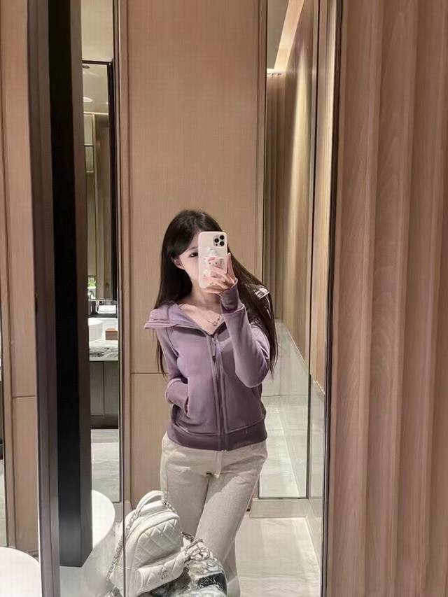 Top Lulu Luluscuba zipper hooded sweatshirt in two colors Super hot smoky purple