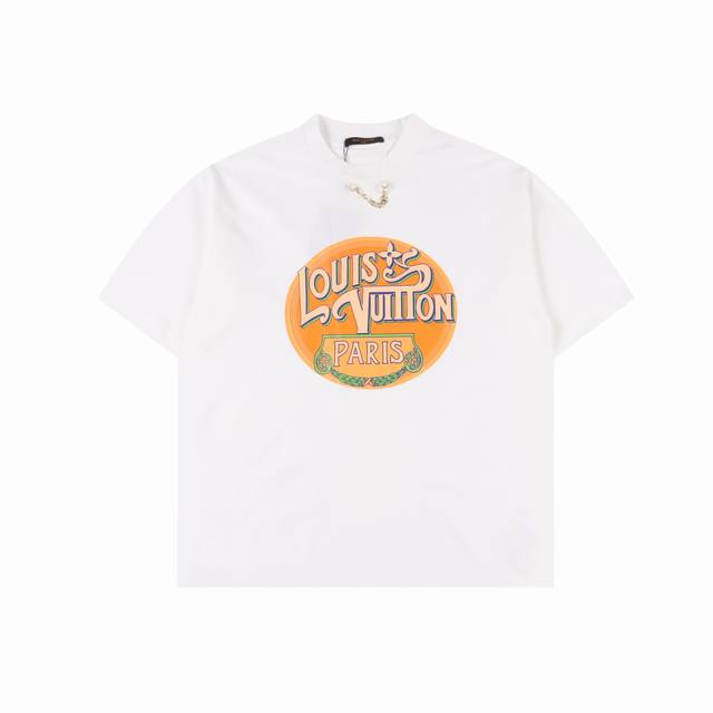 Louis Vuitton Lv25Ss Chain Flying Seal Short Sleeve T-shirt This T-shirt is made