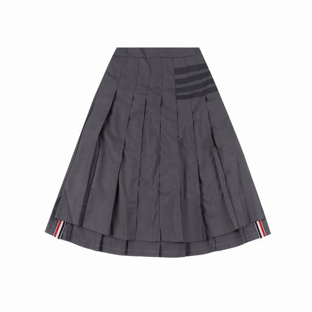 Thom Browne Tb yarn-dyed black stripe pleated long skirt It goes well with anyth