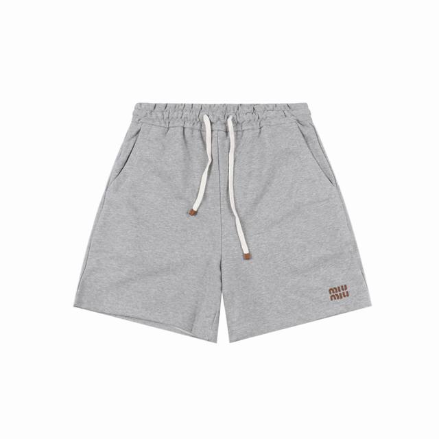 Miu Miu Mm leather drawstring Bermuda shorts Original Hangzhou Guozhuan 9650 pur