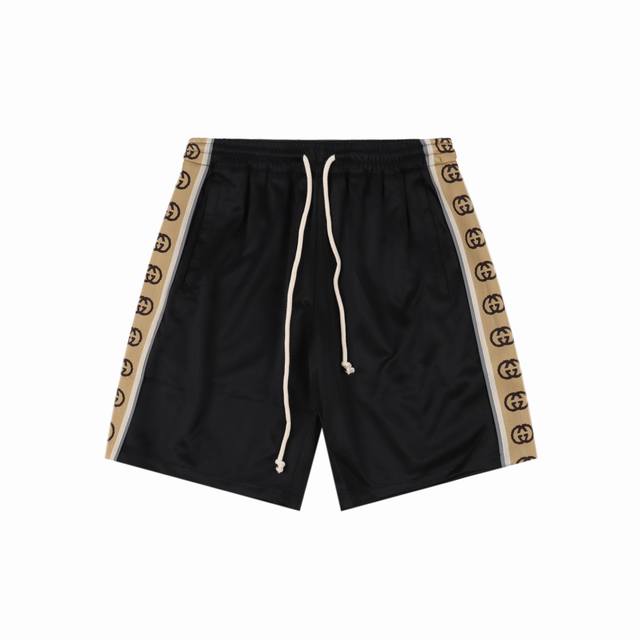 Gucci Gucci side double G reflective webbing shorts The main fabric is custom-wo