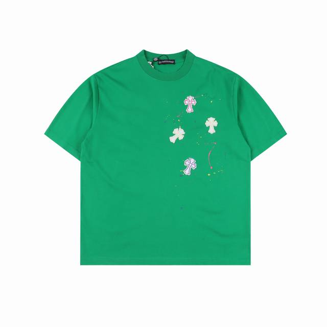 Chromehearts 25Ss graffiti cross patch embroidery washed short-sleeved T-shirt B