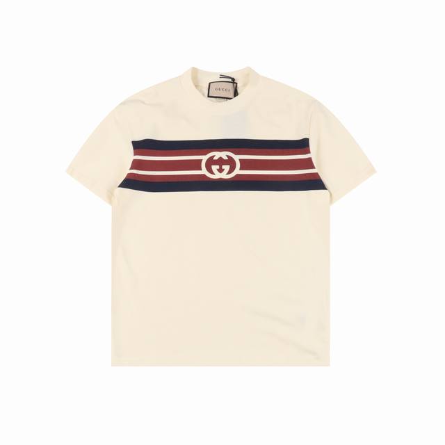 Gucci Gucci Double G interlocking stripe print short-sleeved T-shirt Inspired by