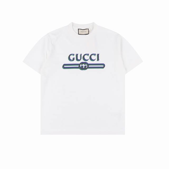 Gucci Gucci Fantasy Double Logo Printed Short Sleeve T-shirt 26-count double yar