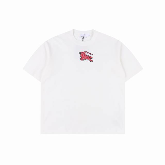 Burberry 25Ss embroidered warhorse short-sleeved T-shirt The fabric is made of c