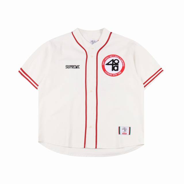 Supreme X 40 Acres joint model Ss25 Week9 Twill Baseball Jersey Back digital Eng