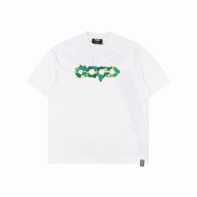Goodbrand Ss25 3D green plant embroidered map logo loose short-sleeved T-shirt U