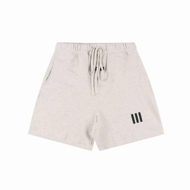 Fog Fear Of God Essentials co-branded three-bar silicone print high street short