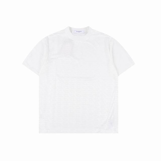 Givenchy 25Ss Ice-feeling Dark Pattern 4G Grid Mercerized Jacquard Short-sleeved