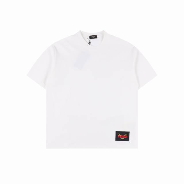 Fendi 25Ss hem label short-sleeved T-shirt The fabric is made of customized 240G