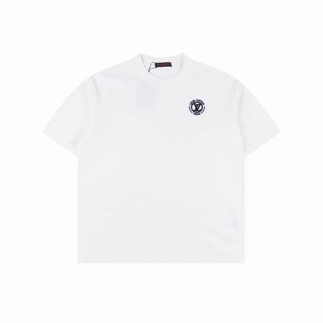 Louis Vuitton Lv 25Ss embroidered circle short-sleeved T-shirt The fabric is mad