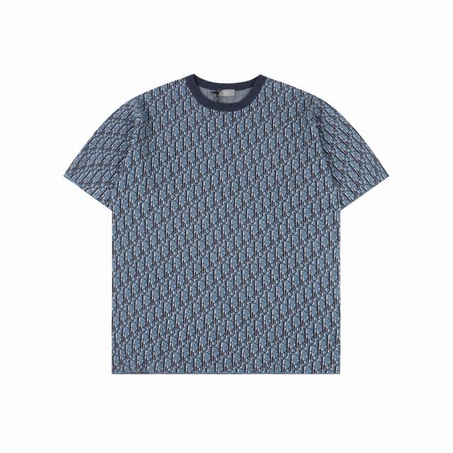 Dior Cd blue full jacquard short-sleeved T-shirt Authentic 13500 purchase, custo