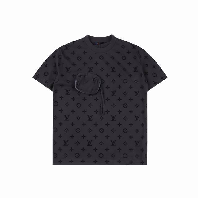 Louis Vuitton Lv Paste Pocket Flocked Short Sleeve T-shirt #Special process, do