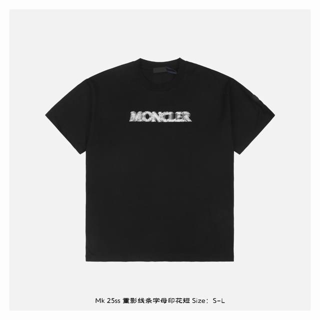 Moncler 25Ss double-stranded letter print short sleeves Simple and refreshing st