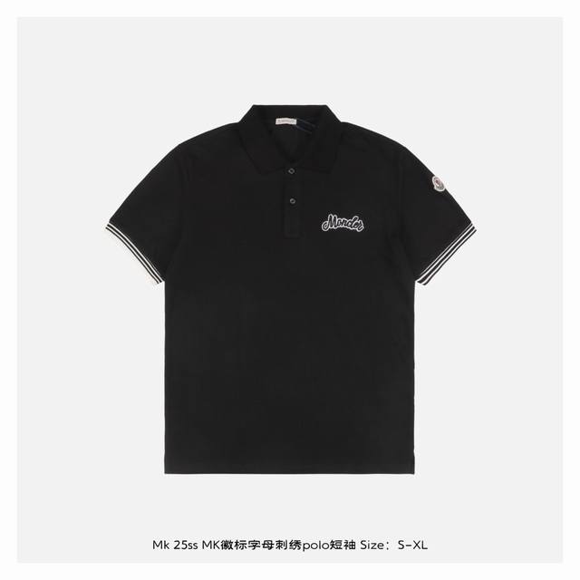 Moncler 25Ss Mk logo letter embroidered Polo short sleeve Made of 60s double-str