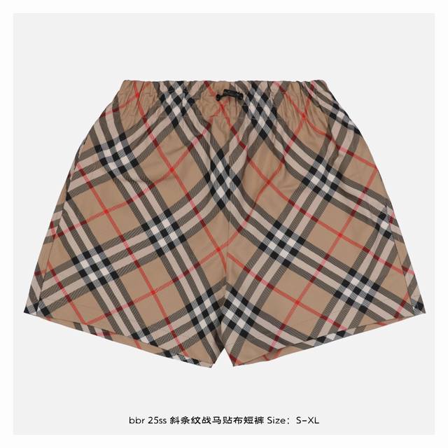 Burberry 25Ss oblique striped warhorse patch shorts The style is handsome and fa