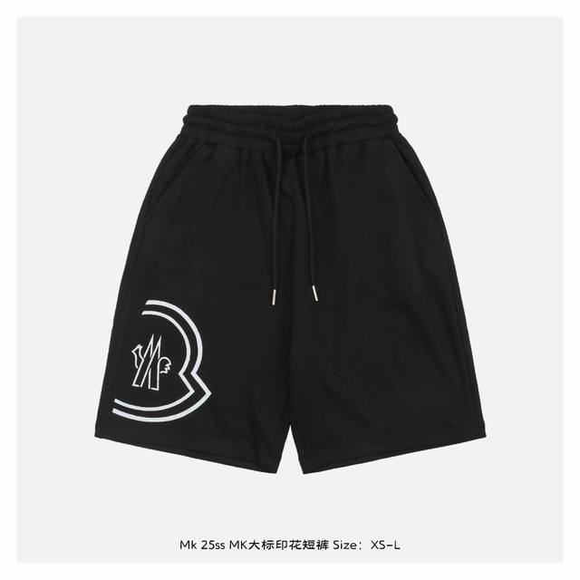 Moncler 25Ss Mk large logo printed shorts The fabric is made of 380g combed cott