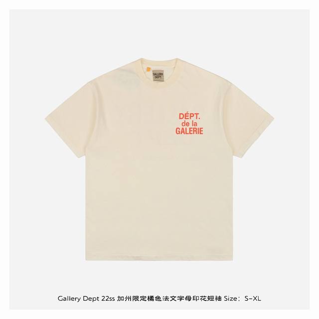 Gallery Dept 22Ss California Limited Orange French Letters Printed Short Sleeves