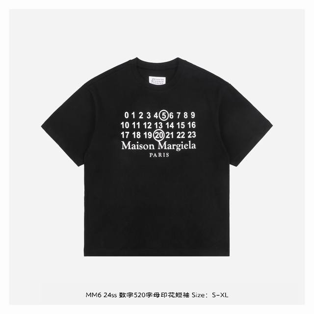 Maisonmargiela 24Ss Number 520 Letter Printed Short Sleeve Numbers, as the iconi