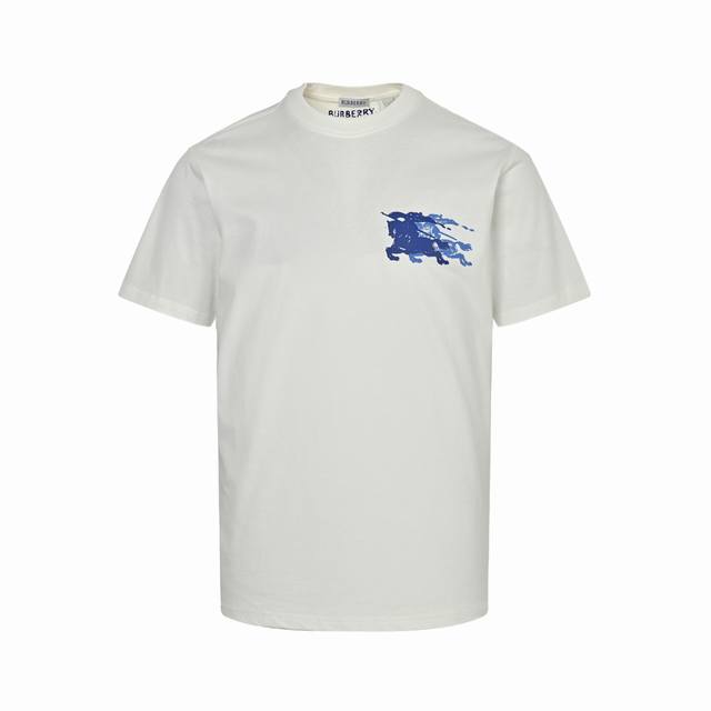 Burberry 25Ss Phantom Knight Horse Print Short Sleeves 230g cotton fabric, soft