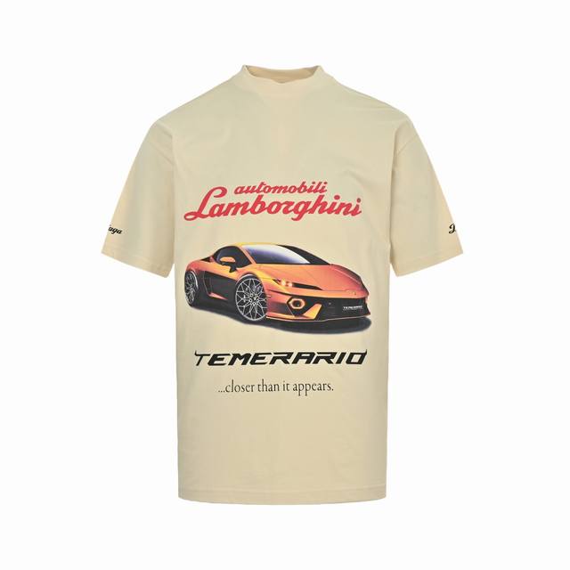 Balenciaga 25Ss Lamborghini print short-sleeved T-shirt Paris 25Ss autumn and wi