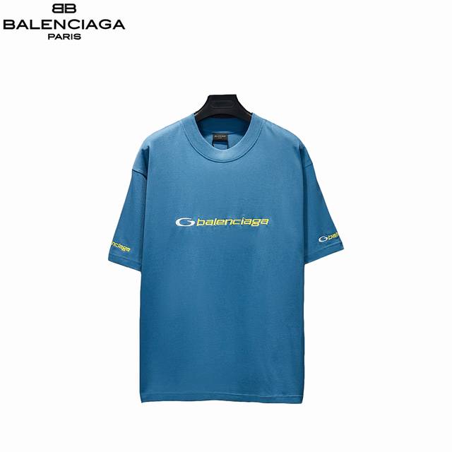 Balenciga 25Sstracksuitlogo outline embroidered short-sleeved T-shirt is made of