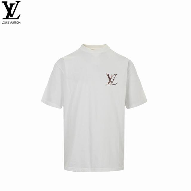 Louis Vuitton 25Ss applique embroidered logo short sleeves The fabric is made of