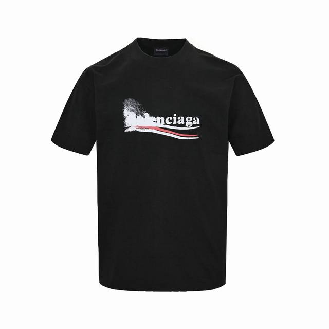 Balenciaga Blurred Logo Coke Print Short Sleeve T-shirt Made of 270G pure cotton