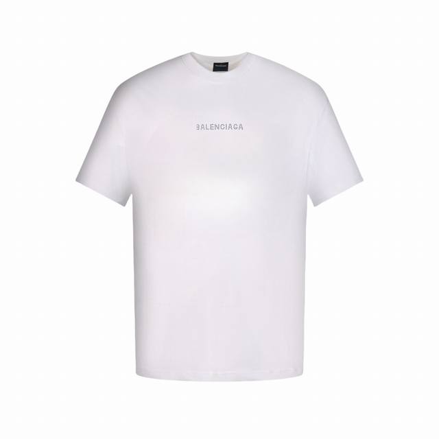 Balenciaga Parisian family hot diamond letter distressed short-sleeved T-shirt S