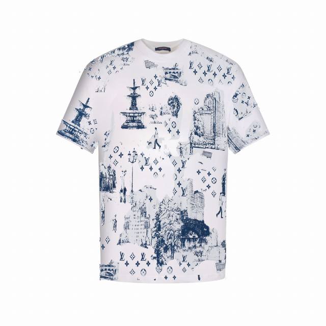 Louis Vuitton City Architecture Ink Short Sleeve T-shirt Exclusively customized
