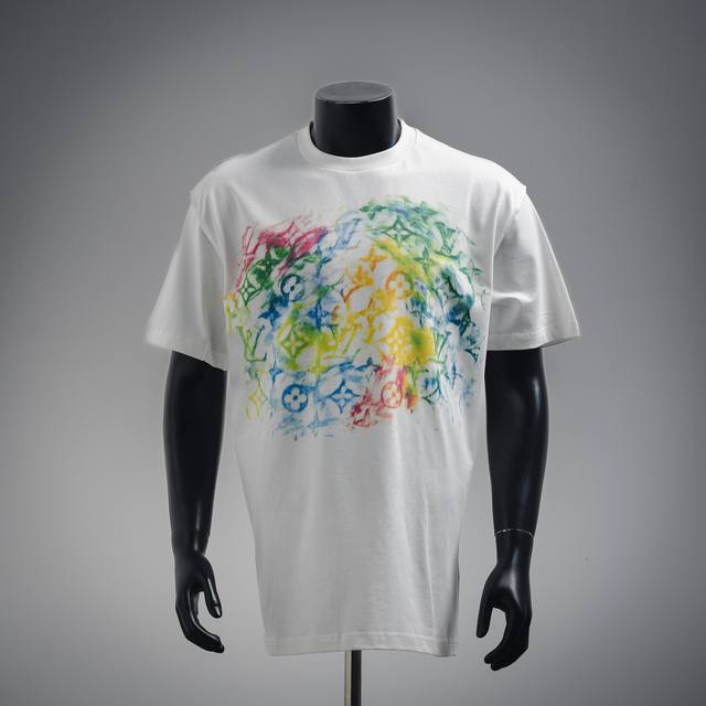 Louis Vuitton Lv 25Ss Rainbow Crayon Graffiti Print Short Sleeve T-shirt Exclusi