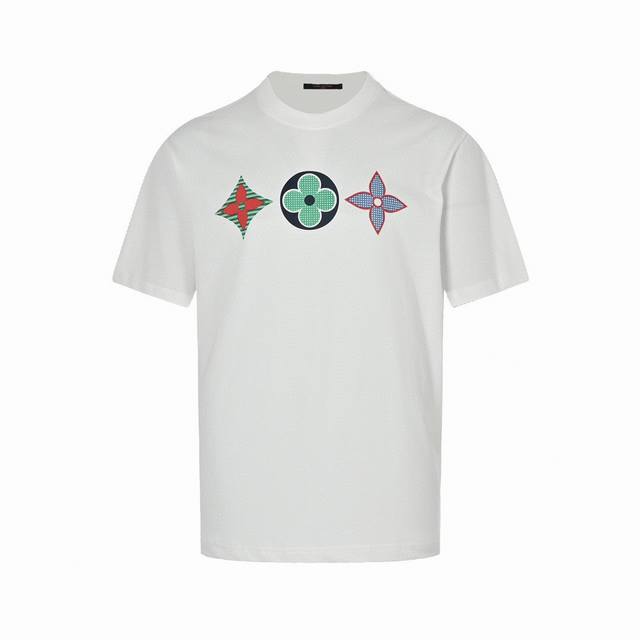Louis Vuitton New summer classic three-flower print round neck short-sleeved T-s