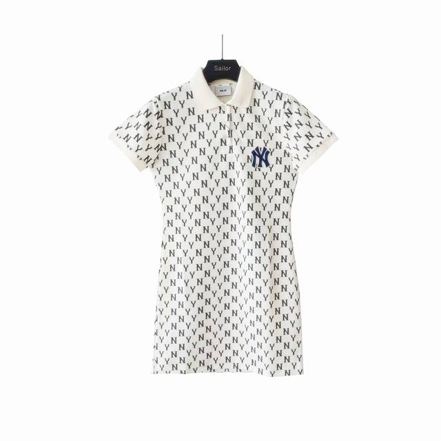 Actual details + size chart Mlb New monogram full print open collar dress The cu