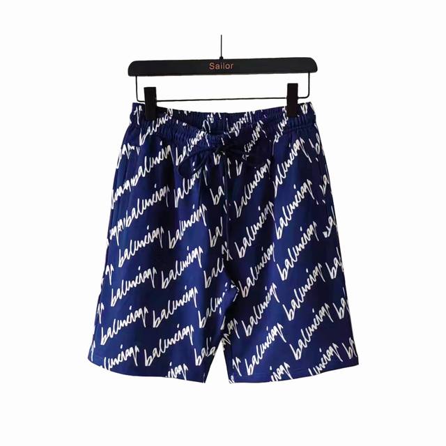 Actual details + details Balenciaga full-printed simple Logo shorts High-quality
