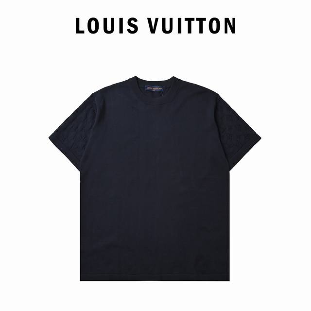 Louis Vuitton double sleeve jacquard short sleeve T-shirt Simple solid color, hi