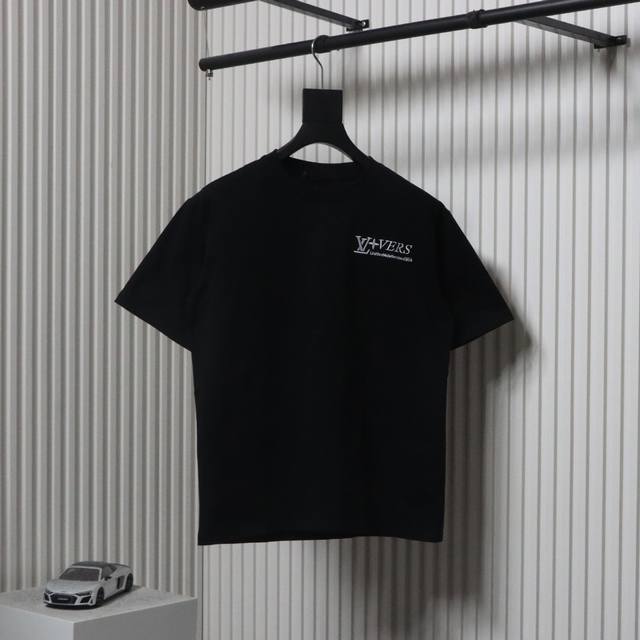 Louis Vuitton 25Ss Three-flower slogan towel embroidered short-sleeved shirt is