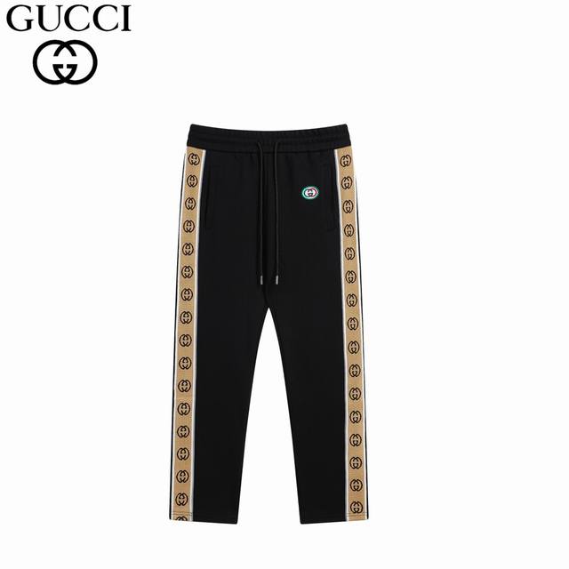 Gucci 3M reflective webbing stitching casual cuffed trousers Specially made fabr