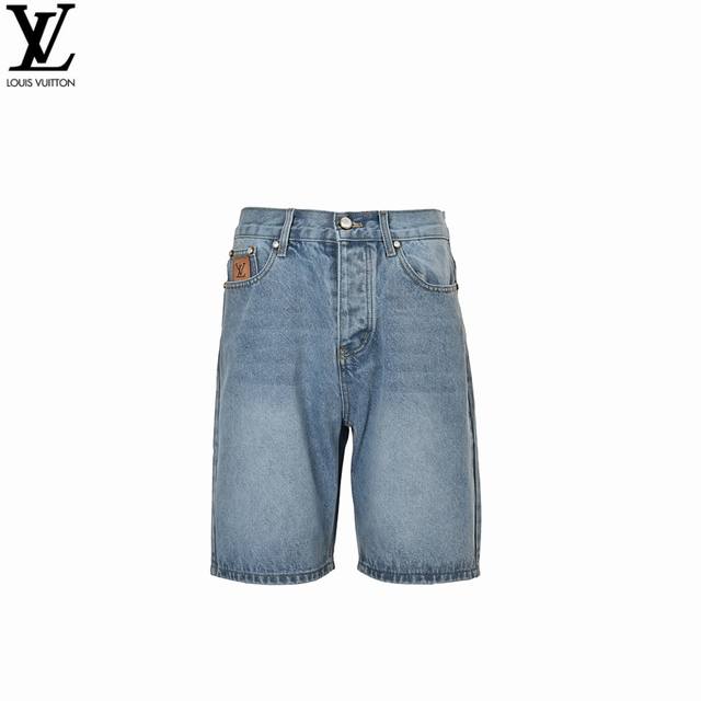 Louis Vuitton 25Ss embroidered pocket denim shorts Made of 430G custom denim fab
